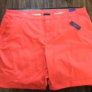 NWT lane Bryant Bermuda shorts in bright coral